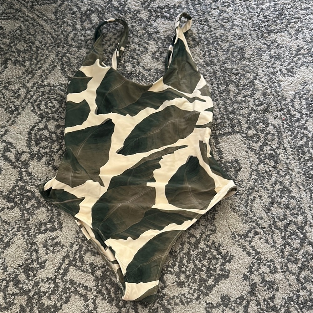 Leaf Print One-Piece Swimsuit